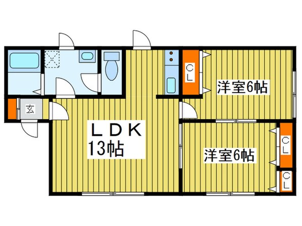 フリーダム１－７の物件間取画像